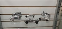 Pewter, miniature metal toys (8)