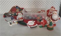 Vintage ornaments, Santa Claus decor, snowman,