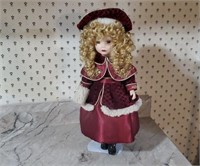 Porcelain doll, stand