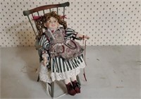 Porcelain doll, chair