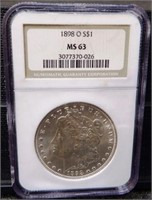 1898-O NGC MS63 Graded Morgan Silver Dollar