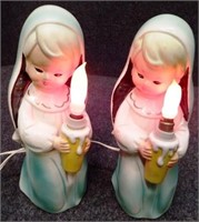 (2) Vintage Kneeling Girl Lights - Christmas