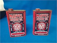 2 Vintage Marvel Mystery Oil Cans 1QT