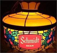 Schmidt Beer Stained Glass Style Hanging Light