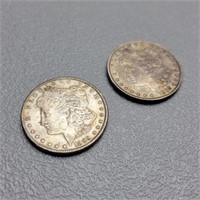 1885 & 1889 Morgan Silver Dollars