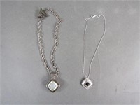2pc Sterling Silver Designer Necklaces Signed