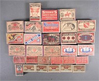 Matchboxes 30pc Antique Wood Matchbox Lot