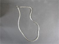 24" Flat Cuban Link Sterling Silver Necklace