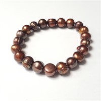 Genuine Bronze/Chocolate Flexible Pearl BraceletJC