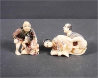 Japanese Carved Bone Erotic Figures