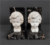 French Composition & Marble Bookends
