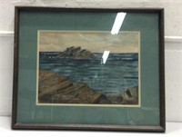 Watercolor of Seaside Scene U15E