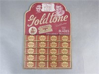 1940s Gold Tone Razor Blades Easel Display