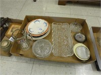 A&W mug, train serving tray, assorted dishes