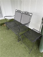 Metal Lawn Glider and Table