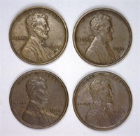 1910 1911 1913 1914 S Minted Lincoln Cent Lot XF