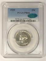 1939 Washington Silver Quarter Proof PCGS PR66 CAC