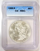 1888-S Morgan Silver $1 ICG MS61