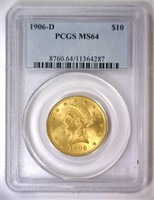 1906-D $10 Liberty Gold Eagle PCGS MS64