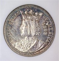 1893 Isabella Quarter Commemorative ANACS MS61