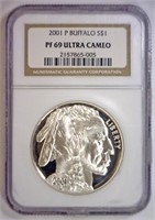 2001 Buffalo Silver Proof $1 NGC PF69 UCAM
