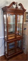 Vintage Chippendale-Style Flame Mahogany Curio
