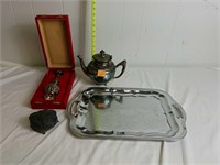 SILVER PLATE SERVING ITEMS, ETC