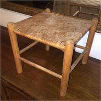 Vintage Woven Rush Stool