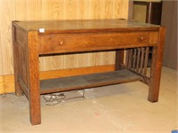 Vintage Art & Crafts Style library table;