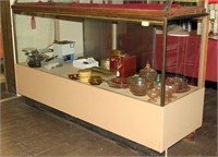 Glass store display counter; glass on all sides;
