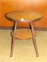 Vintage round 2-tiered table; measures approx. 24