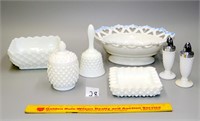 Group lot of milk glass including some Fenton