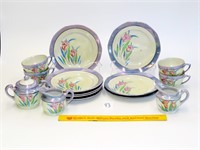 Vintage Handpainted Trico lustreware dishes, Made