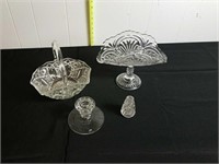 EARLY AMERICAN PRESSED GLASS SERVING PIECES
