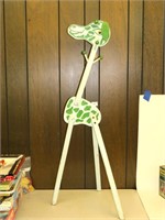 Child's wooden giraffe clothes rack (missing a