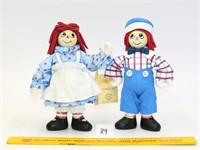 Raggedy Ann & Andy Fabriche doll set by KSA