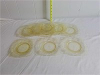 9 HEISEY YELLOW ETCHED PLATES