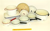 Group lot of enamelware (some rust)