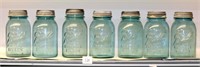 (7) Ball blue jars w/zinc lids; all quart