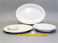 J & G Menkin ironstone platter & serving bowl;