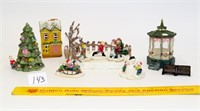 Miniature Christmas village pieces