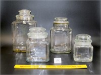 (4) clear glass candy jars