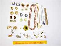 Group of costume jewelry includes some Trifari &
