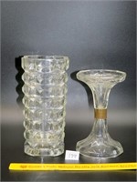 Lead crystal vase; measures approx 9 3/4 in T
