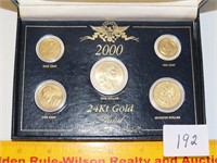 2000 coin set; 24K gold plate including Sacagawea