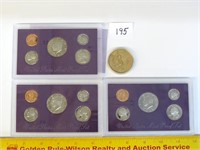 (3) US Mint proof set from 1988, 1992, 1993; also