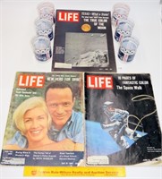 (3) Life Magazines; 1960's covering the space