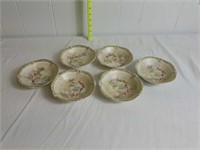 6 GERMAN HAND PAINTED BOWLS