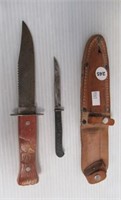 Imperial set of (2) hunting knives with sheaths.