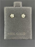14Kt Gold Mother of Pearl/CZ Earrings